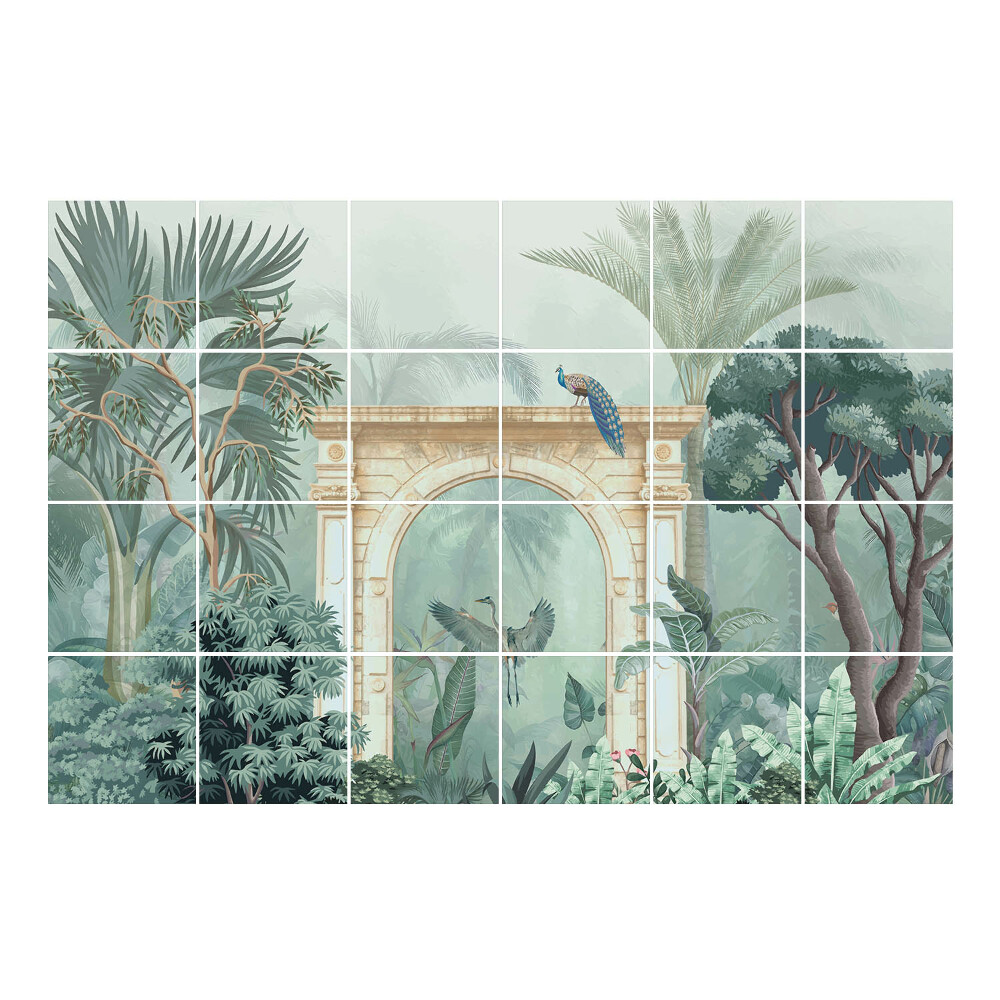 Autocolante gresie si faianta Arc tropical cu păsări