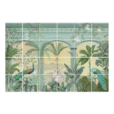 Autocolante gresie si faianta Paradis tropical cu păsări