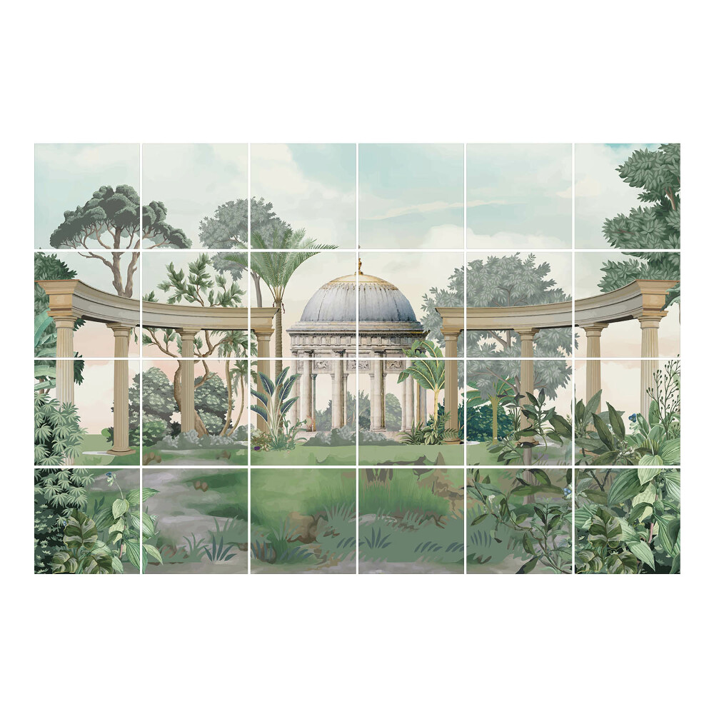 Autocolante pentru gresie Grădină cu coloane