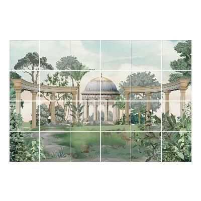 Autocolante pentru gresie Grădină cu coloane