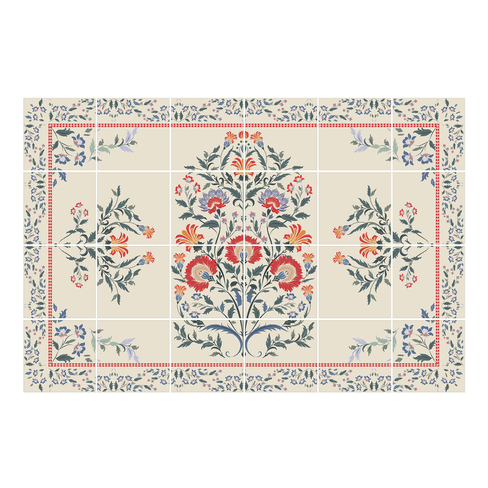 Autocolante gresie si faianta Ornament floral în cadru