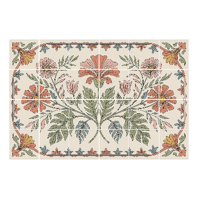 Autocolante pentru gresie Motiv floral cu frunze