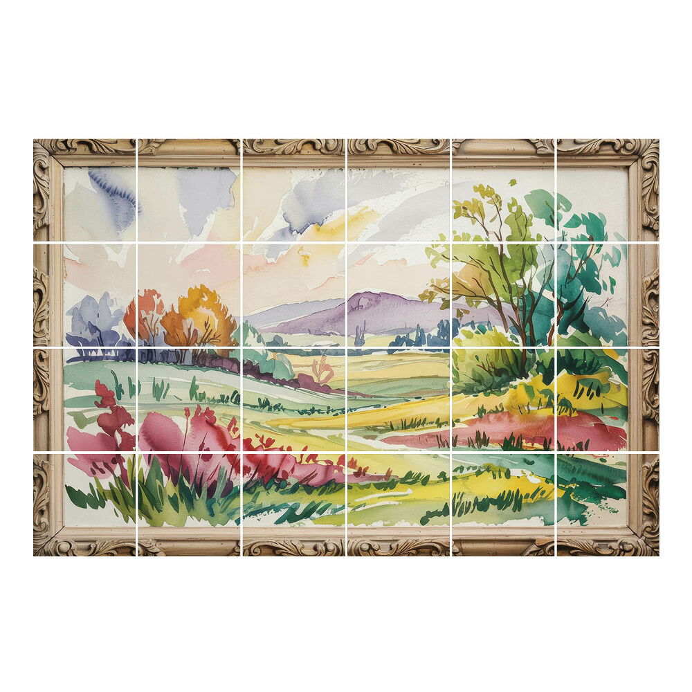 Autocolante gresie si faianta Peisaj în acuarelă