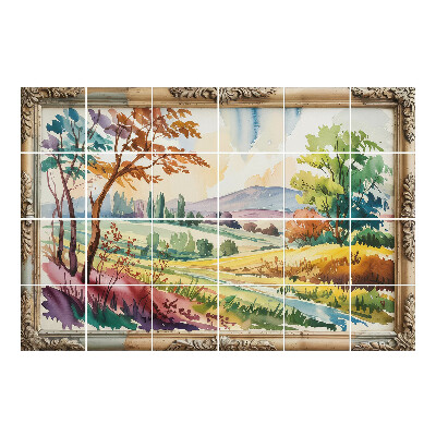 Autocolante gresie si faianta Peisaj cu copaci