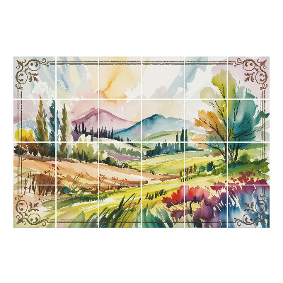 Autocolante pentru gresie Peisaj montan pitoresc