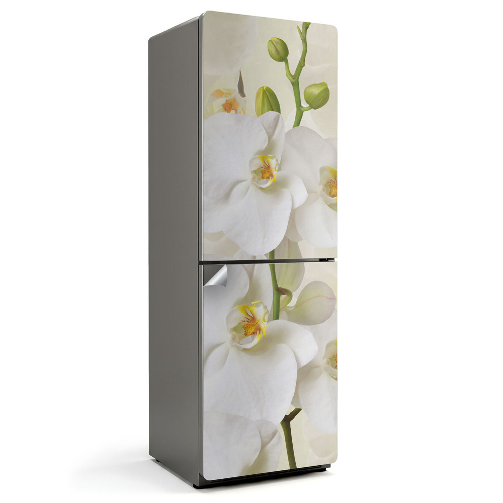 Folie pentru frigider Detalii florale de orhidee