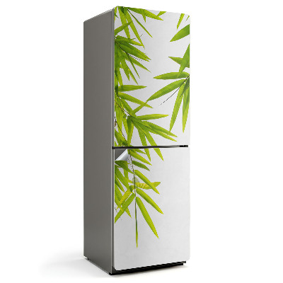 Folie frigider Frunze de bambus pe fundal alb