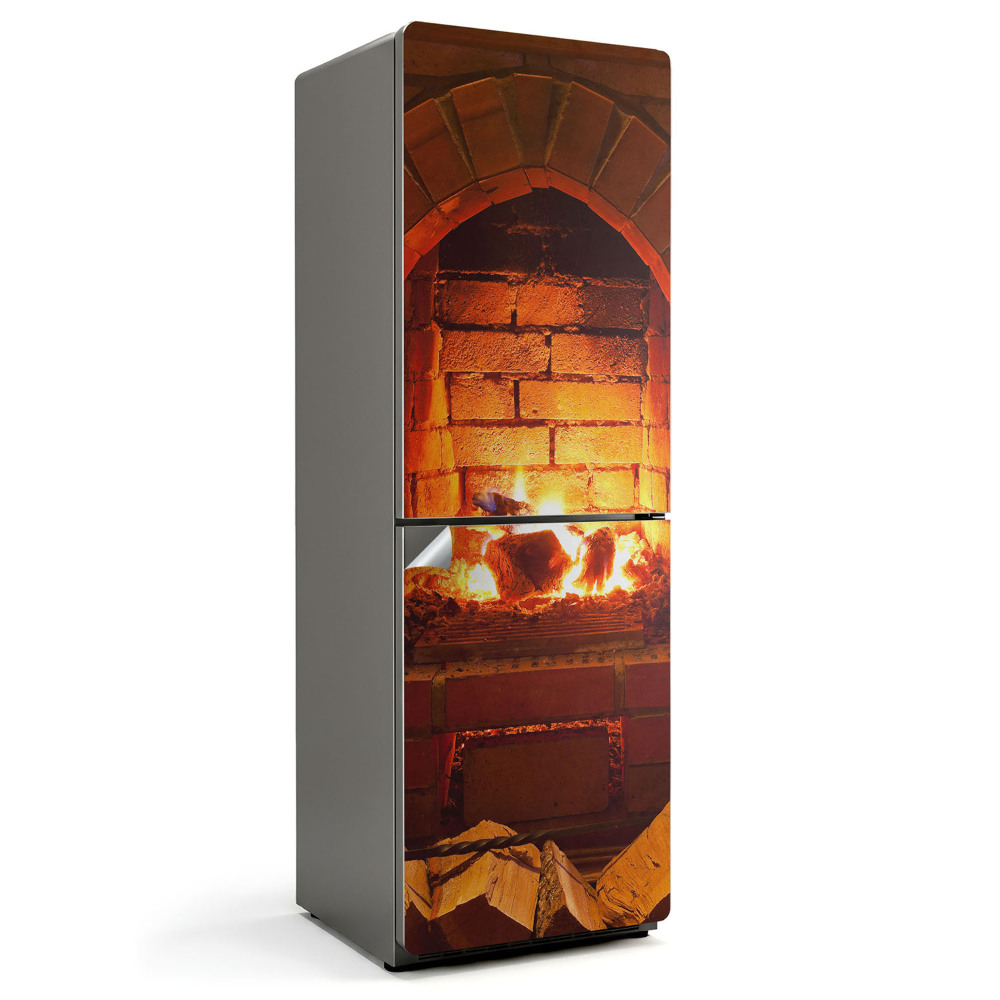 Folie frigider Un foc în șemineu