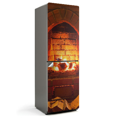 Folie frigider Un foc în șemineu