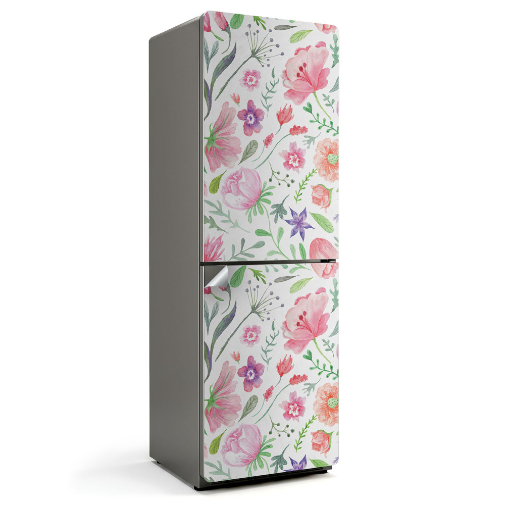 Folie frigider Model floral în acuarelă