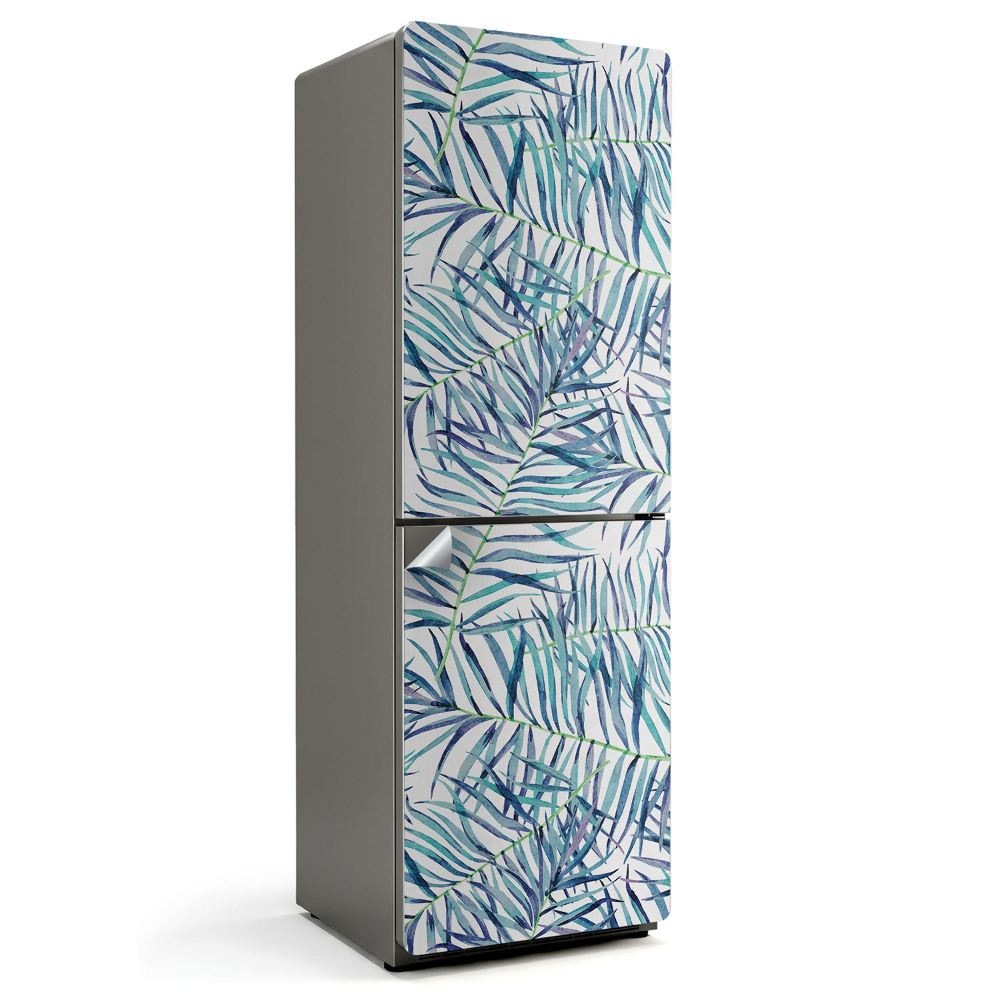 Autocolant pentru frigider Frunze în stil tropical