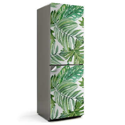 Autocolant pentru frigider Model de frunze tropicale