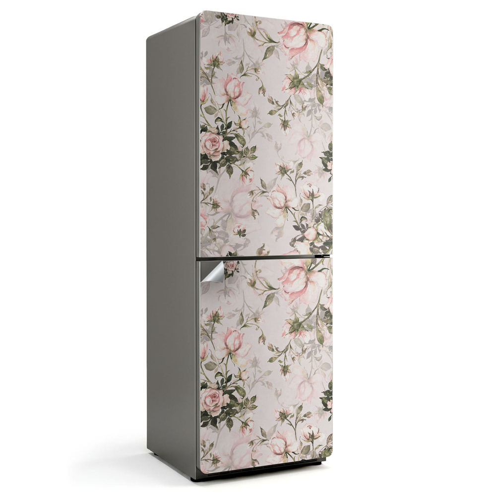 Folie pentru frigider Model floral cu trandafiri