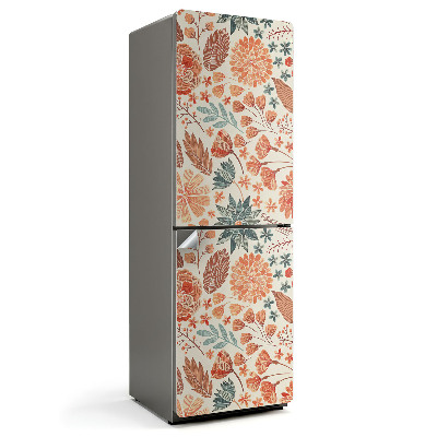 Autocolant pentru frigider Model floral cu frunze