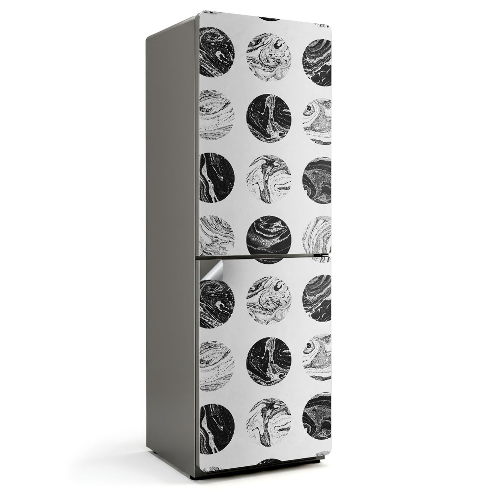 Folie pentru frigider Cercuri cu model de marmură