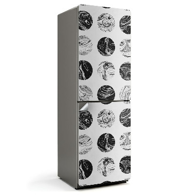 Folie pentru frigider Cercuri cu model de marmură