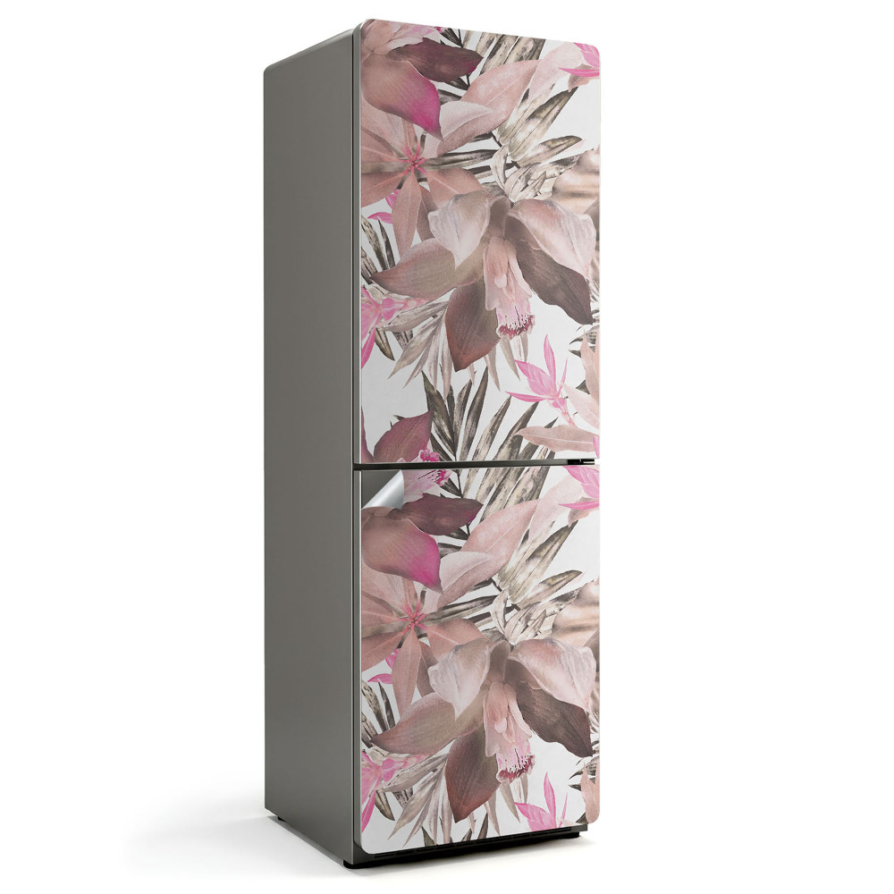Folie pentru frigider Model floral cu frunze