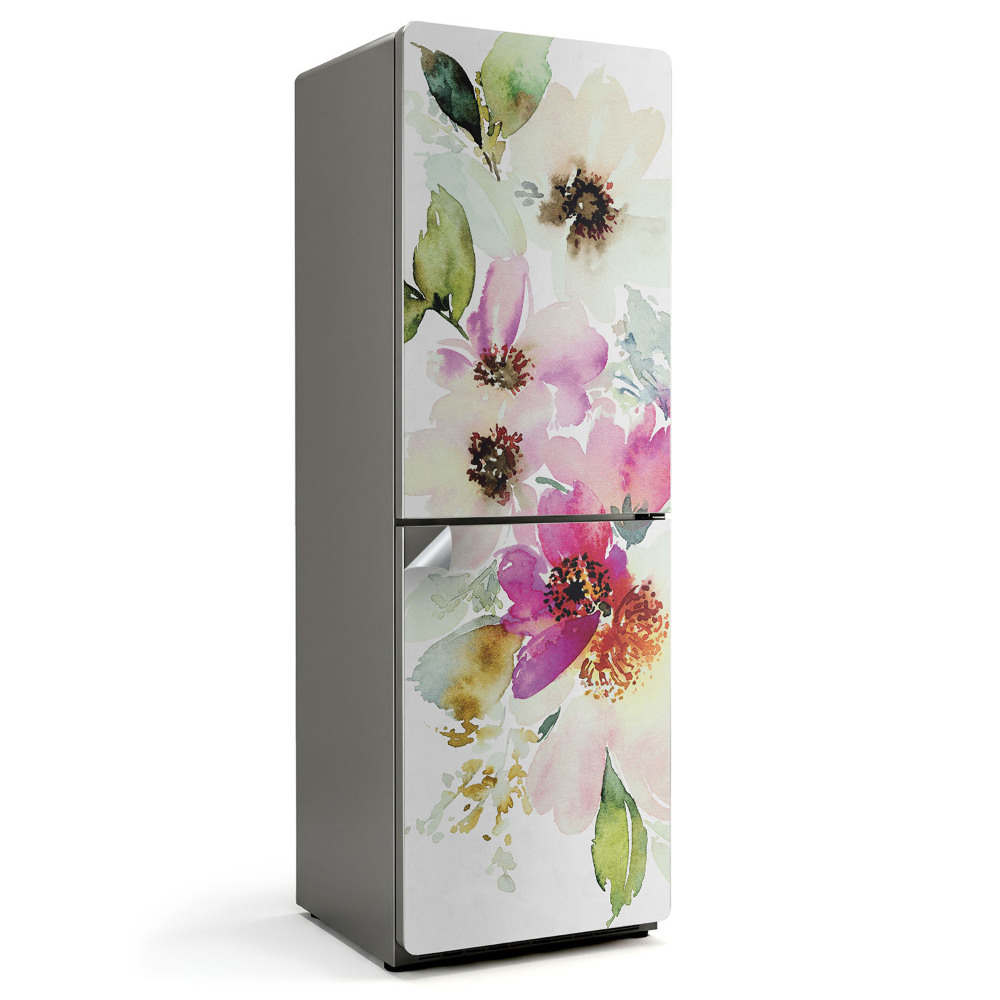 Autocolant pentru frigider Model floral de acuarelă