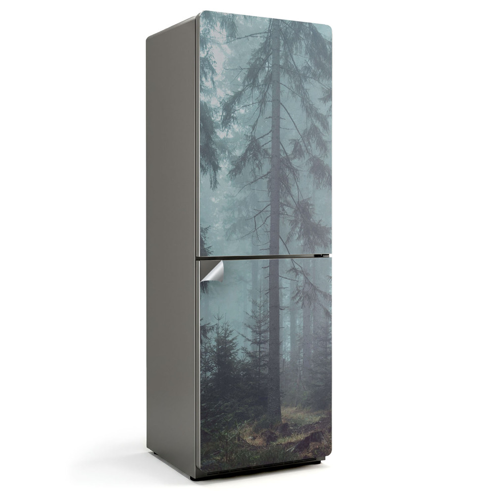 Autocolant pentru frigider Peisaj de pădure încețoșată