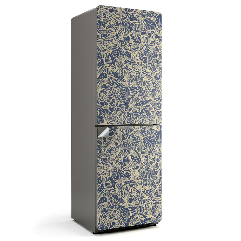 Autocolant pentru frigider Model de linie florală