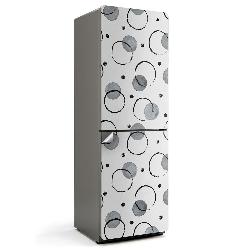 Autocolant pentru frigider Cercuri și puncte abstracte