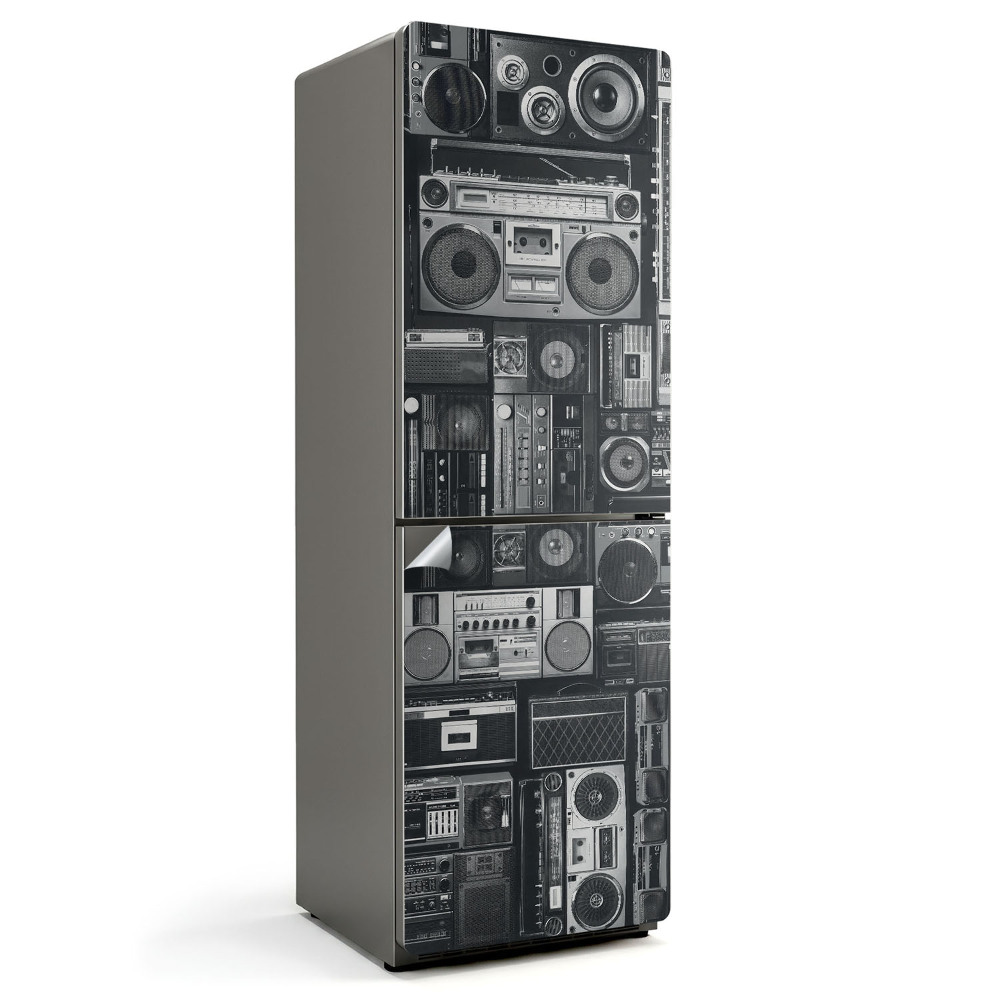 Autocolant pentru frigider Echipament audio retro