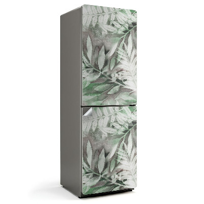 Autocolant pentru frigider Model de acuarelă cu frunze