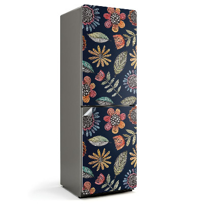 Folie pentru frigider Model floral cu frunze