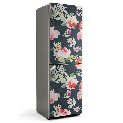 Autocolant pentru frigider Model floral în stil acuarelă