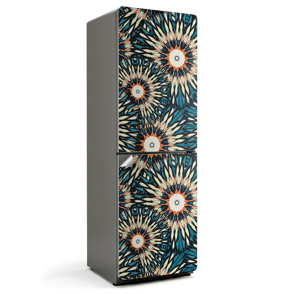 Autocolant pentru frigider Model floral cu raze