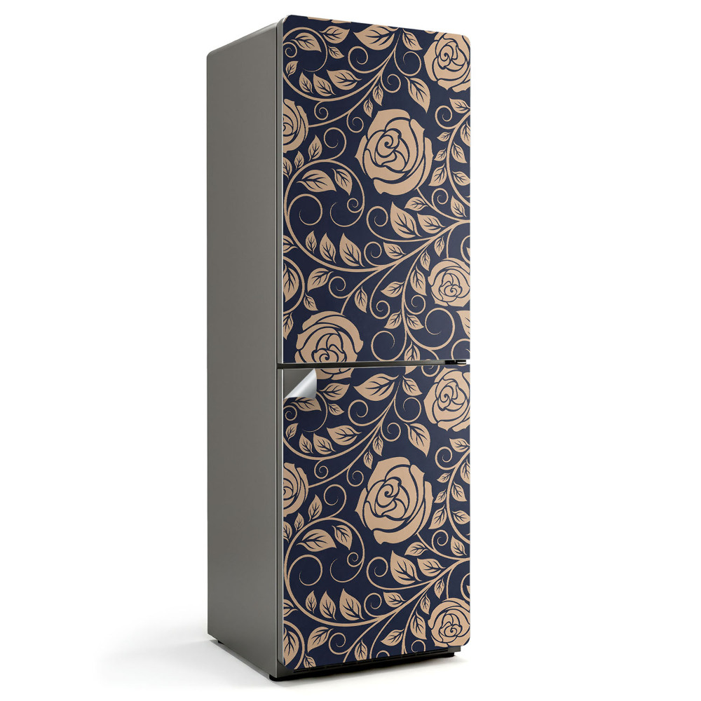 Folie pentru frigider Model floral cu frunze