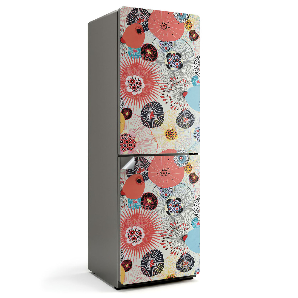 Folie frigider Modele florale abstracte