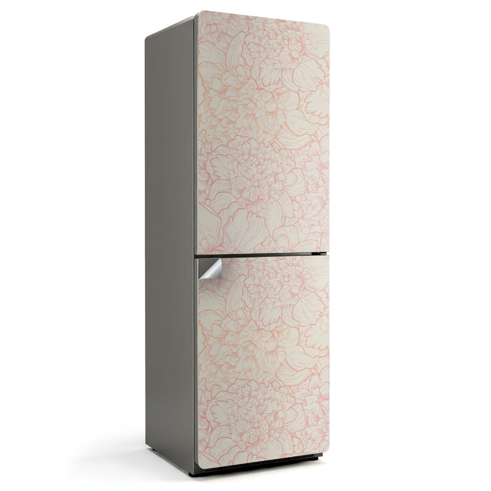 Folie pentru frigider Model floral în linii