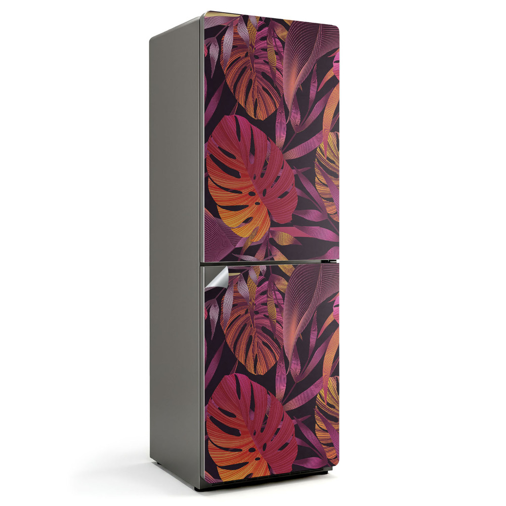 Folie pentru frigider Model de frunze tropicale