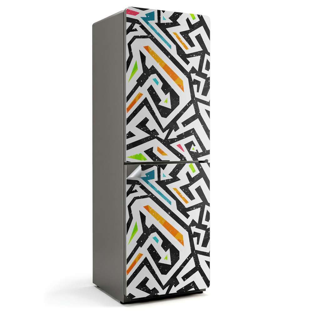Autocolant pentru frigider Model de linie abstract