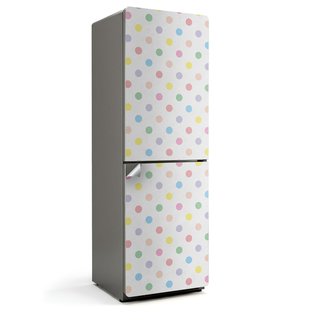 Folie pentru frigider Puncte colorate pastel