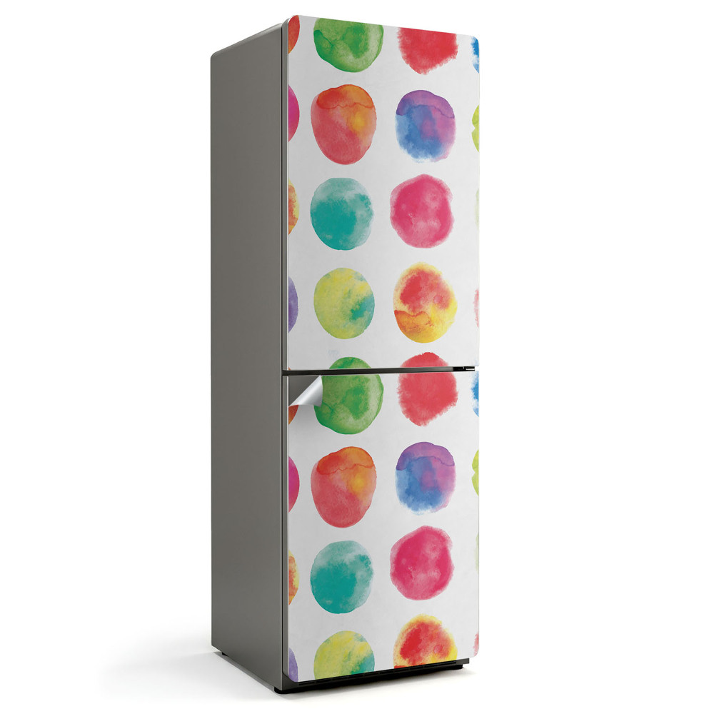 Autocolant pentru frigider Cercuri colorate pe rânduri