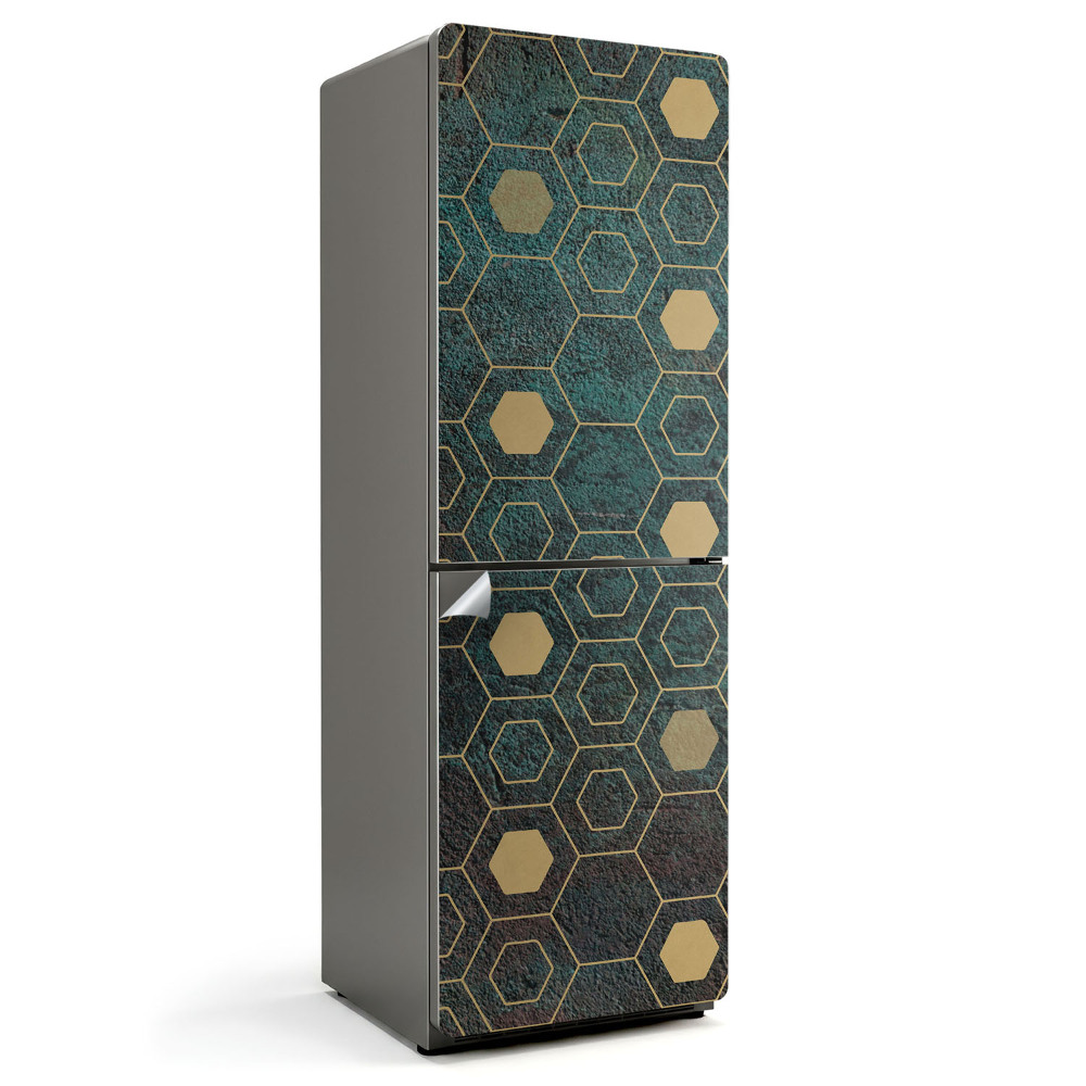 Autocolant pentru frigider Model hexagonal cu rame