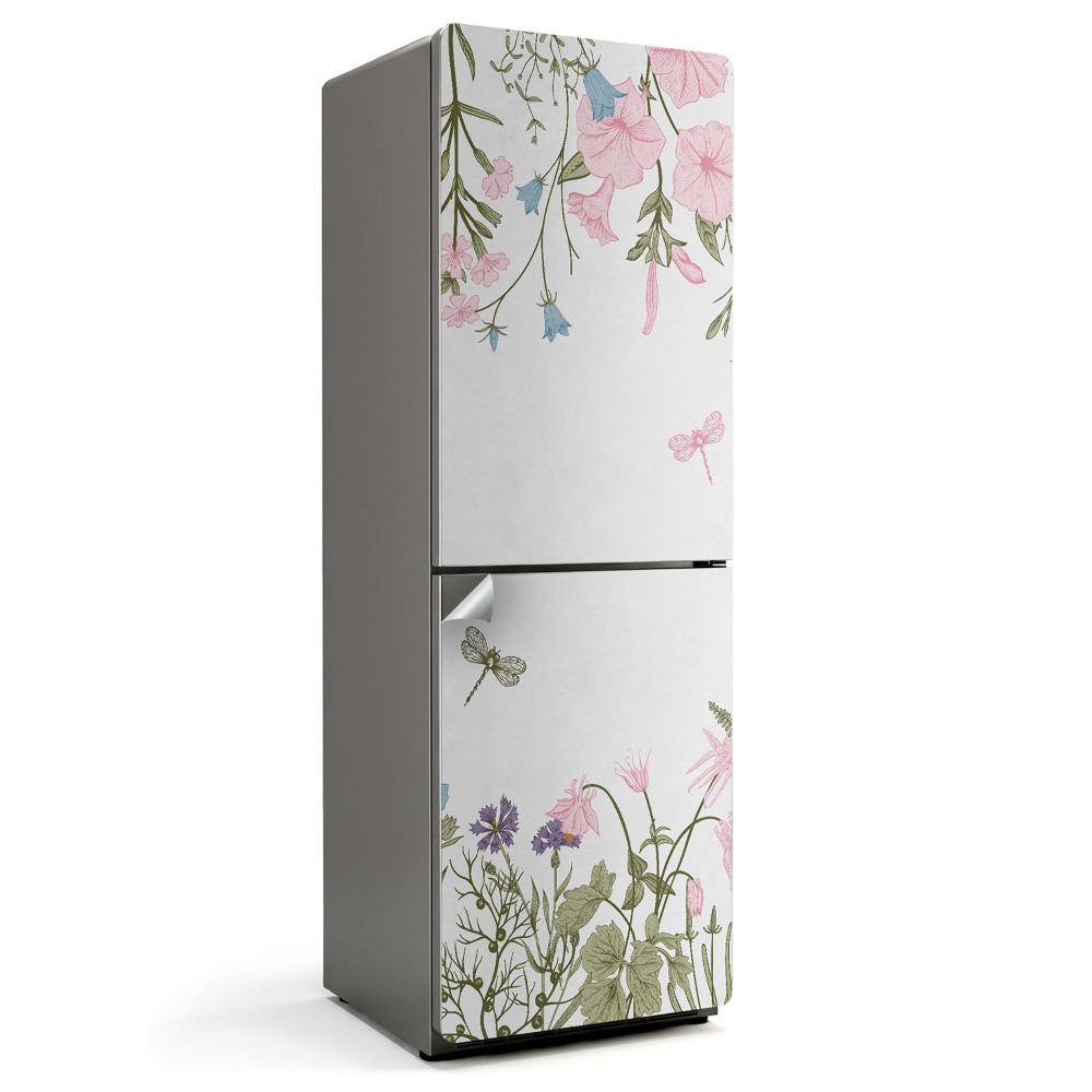Folie frigider Model floral cu insecte