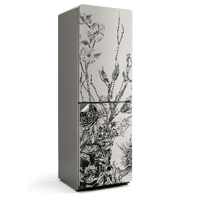 Folie pentru frigider Model floral cu ramuri