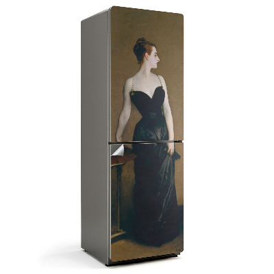 Autocolant pentru frigider O figură elegantă într-o rochie
