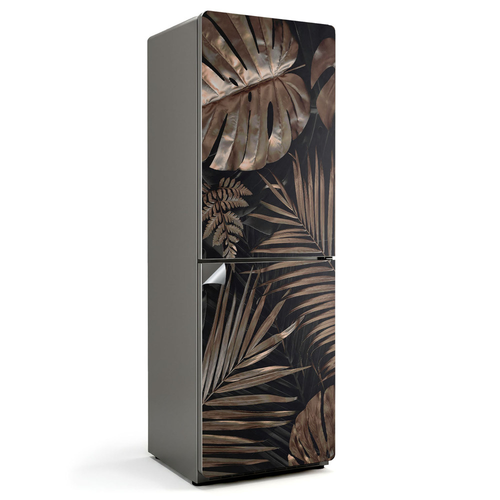 Folie pentru frigider Frunze într-un model elegant