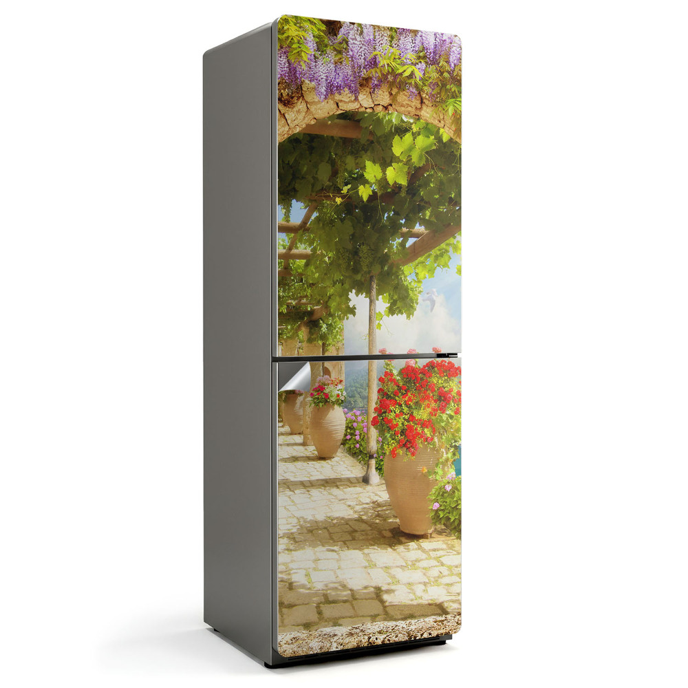 Autocolant pentru frigider O grădină fermecătoare cu flori