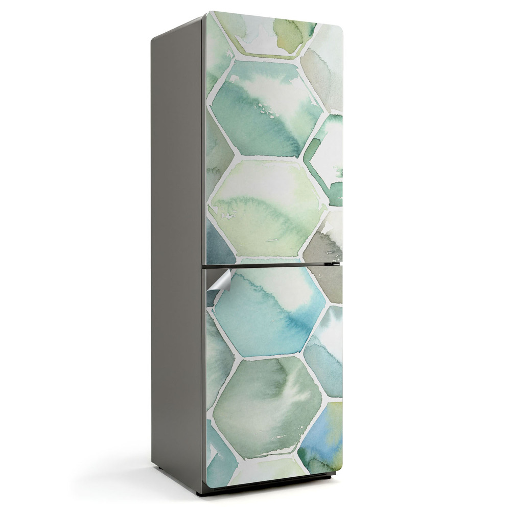 Folie frigider Model hexagonal în acuarelă