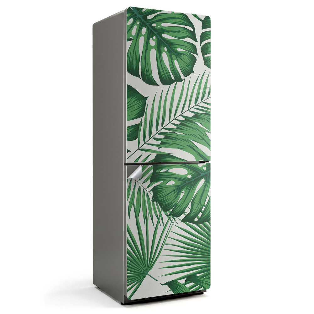 Autocolant pentru frigider Compoziția frunzelor tropicale