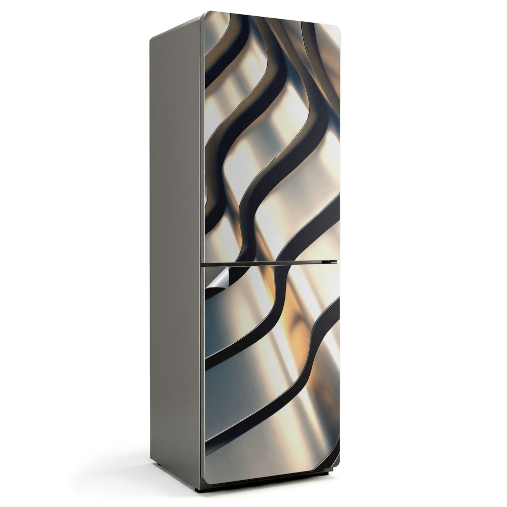 Folie pentru frigider Valuri de textură metalică