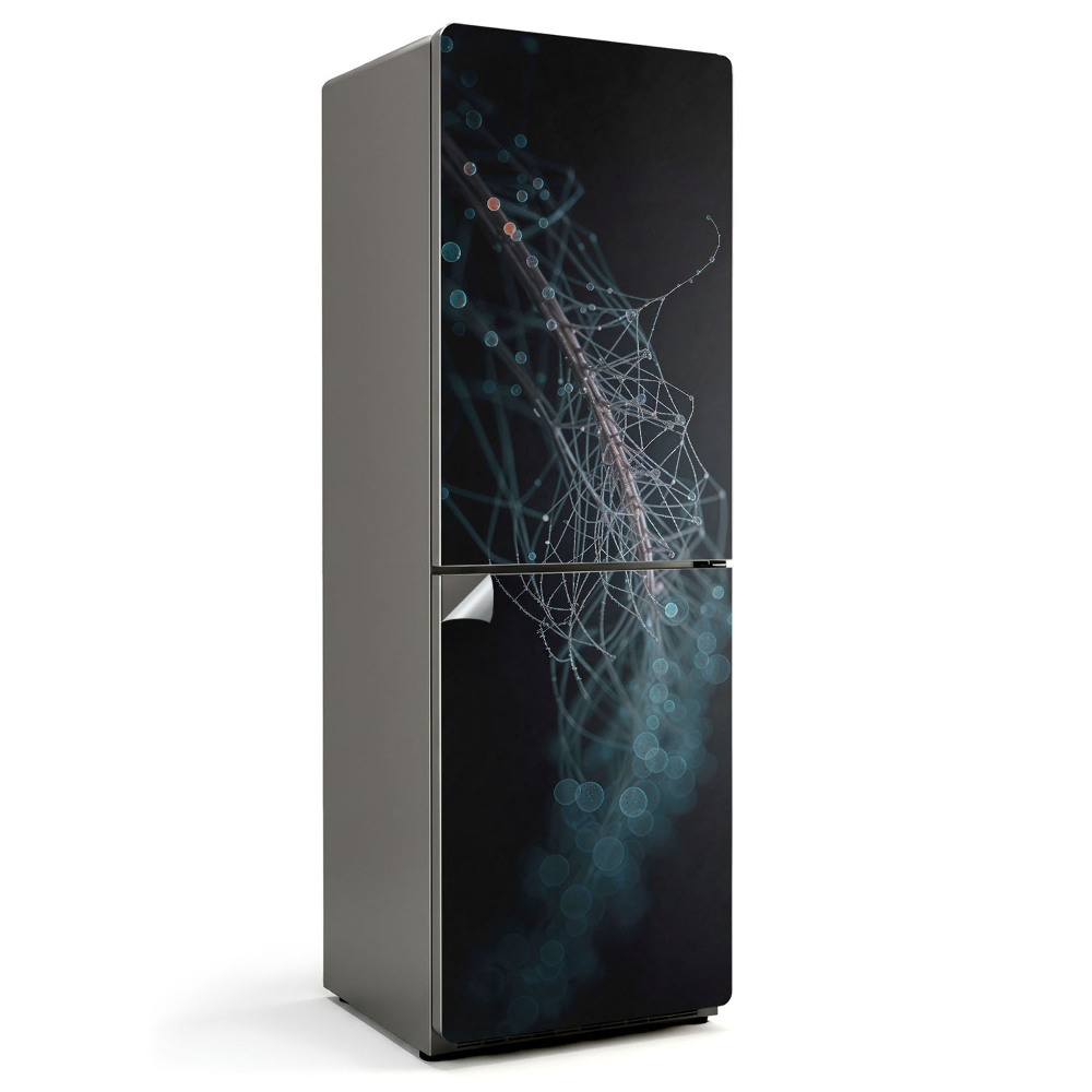 Autocolant pentru frigider Linii și bule abstracte