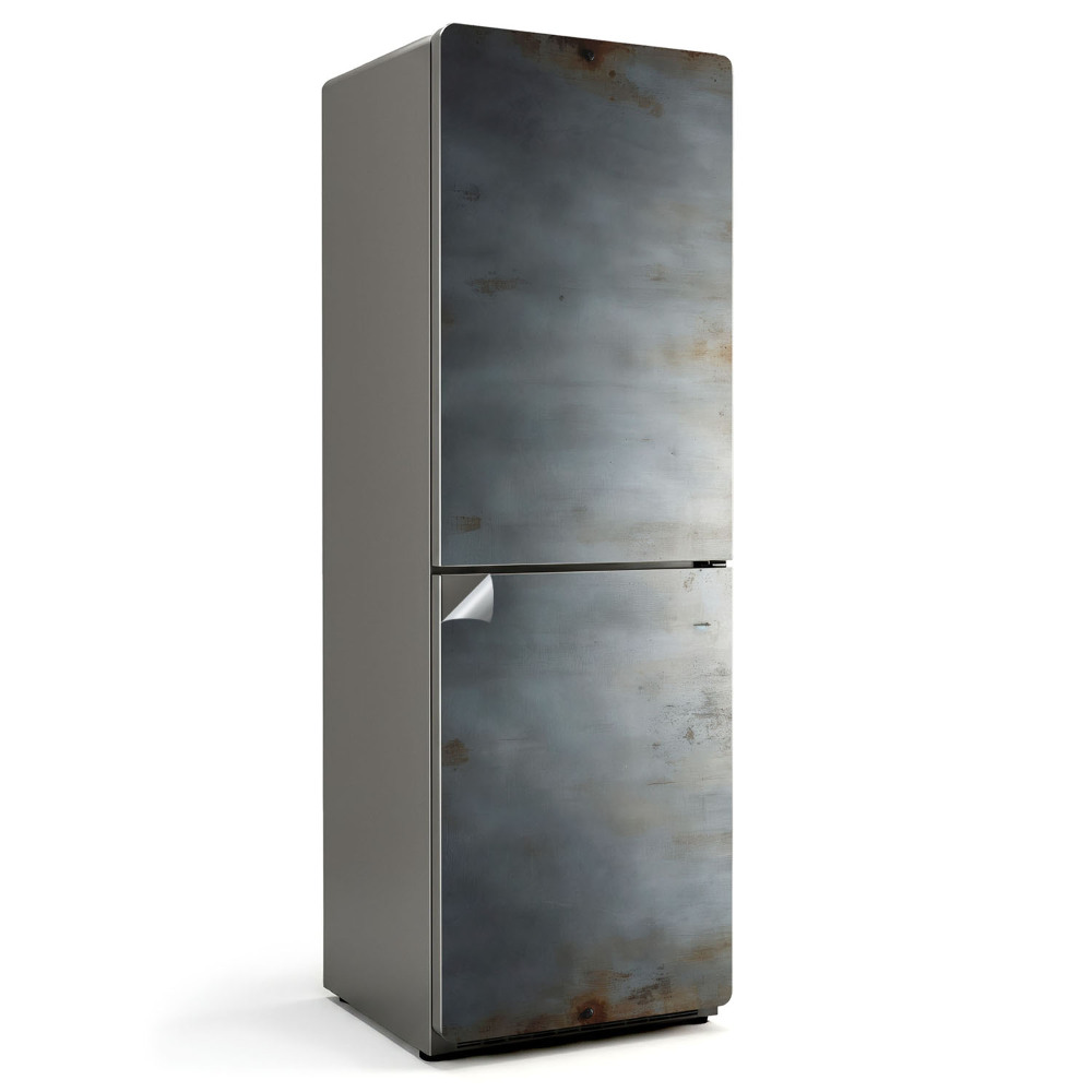 Autocolant pentru frigider Textură metalică cu zgârieturi