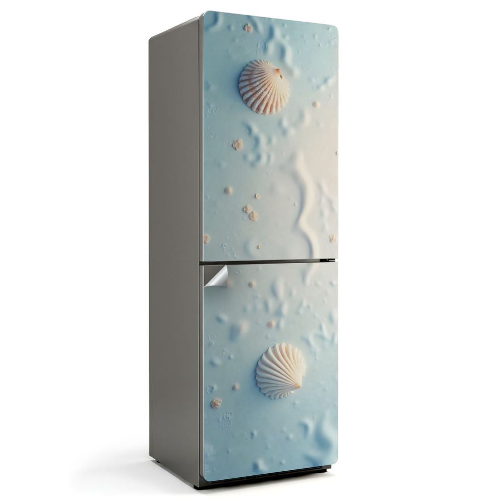 Autocolant pentru frigider Scoici pe fundalul nisipos