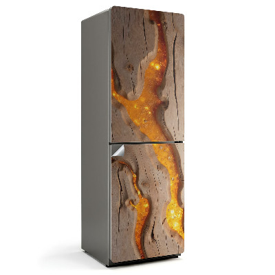 Folie frigider Model natural din lemn cu rășină